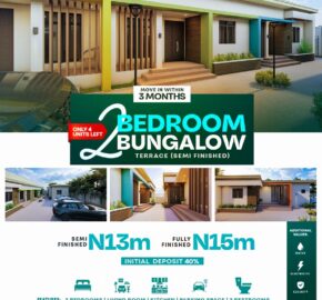 BROADWATER ESTATE 2BEDROOM BUNGALOW IN GWAGWALADA